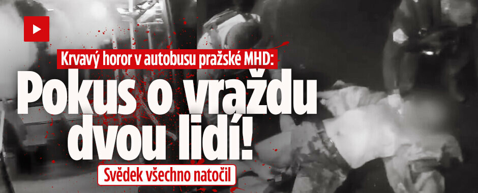 Krvavý horor v autobusu pražské MHD: Pokus o vraždu dvou lidí! Svědek všechno natočil