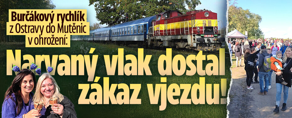 Burčákový rychlík z Ostravy do Mutěnic v ohrožení: Narvaný vlak dostal zákaz vjezdu! 
