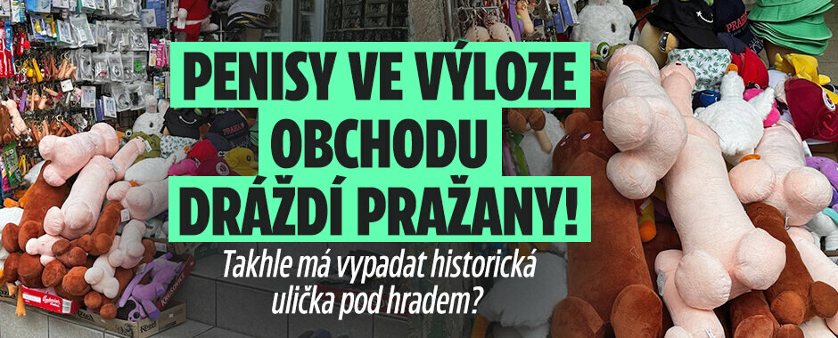 Penisy ve výloze obchodu v Nerudovce dráždí místní! Takhle má vypadat historická ulička pod Hradem?
