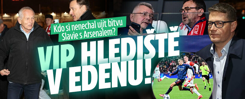 Kdo si nenechal ujít bitvu Slavie s Arsenalem? VIP hlediště v Edenu!