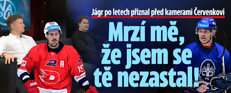 Jágr po letech přiznal před kamerami Červenkovi: Mrzí mě, že jsem se tě nezastal