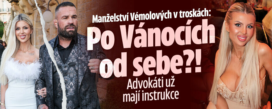 Manželství Vémolových v troskách: Po Vánocích od sebe?! Advokáti už mají instrukce