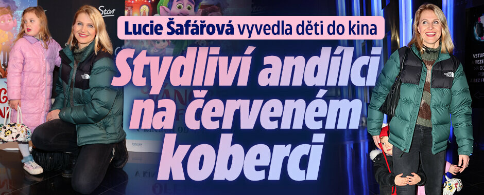 Lucie Šafářová vyvedla děti do kina: Stydliví andílci na červeném koberci