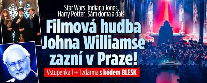 Filmová hudba Johna Williamse v Praze: Zazní Harry Potter, Sám doma a přijde Darth Vader. 1 + 1 lístek zdarma