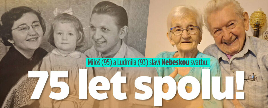 Miloš (95) a Ludmila (93) slaví Nebeskou svatbu: 75 let spolu! 