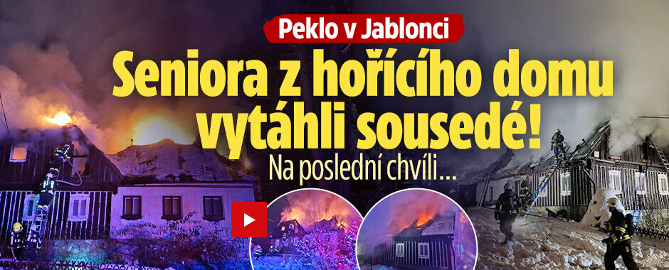Dům v Jablonci zachvátil požár: Seniora z pekla vytáhli sousedé