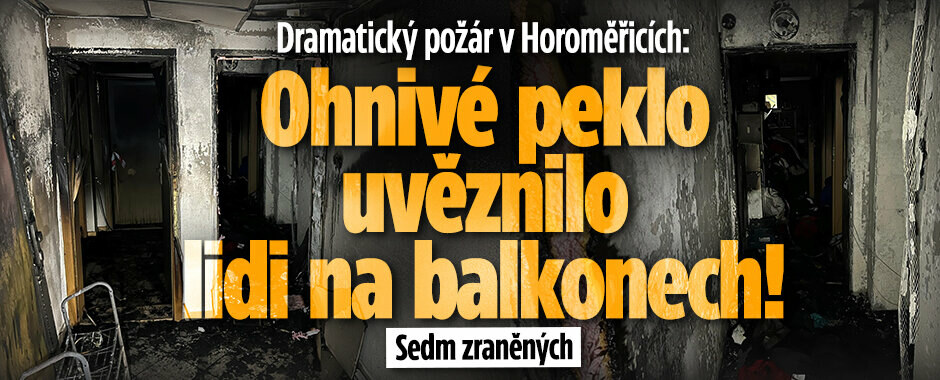 Dramatický požár v Horoměřicích: Lidé zůstali uvězněni na balkoně! Pět osob skončilo v nemocnici