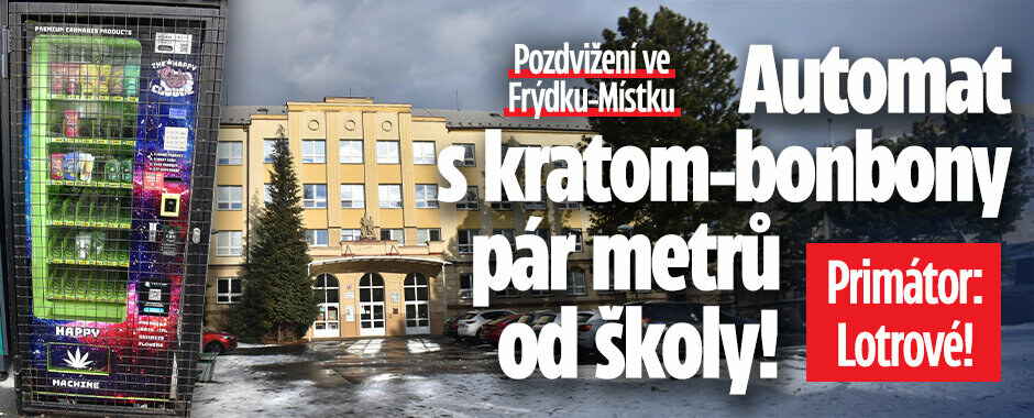 Pozdvižení ve Frýdku-Místku: Automat s kratom bonbony pár metrů od školy! Primátor zuří 