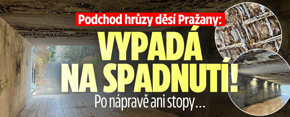 Podchod hrůzy na Praze 12 vypadá na spadnutí! Po nápravě ani stopy