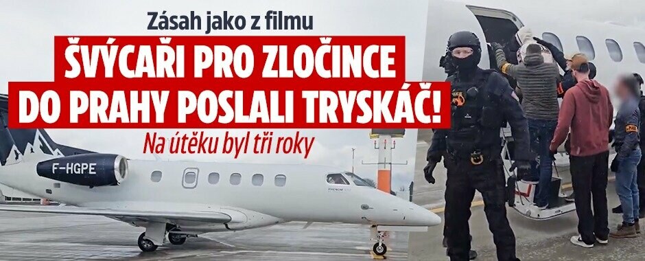 Zásah jako z filmu! Švýcarská policie přistála v Praze soukromým jetem pro nebezpečného muže