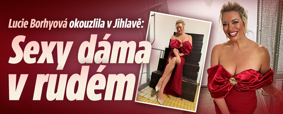Lucie Borhyová okouzlila v Jihlavě: Sexy dáma v rudém