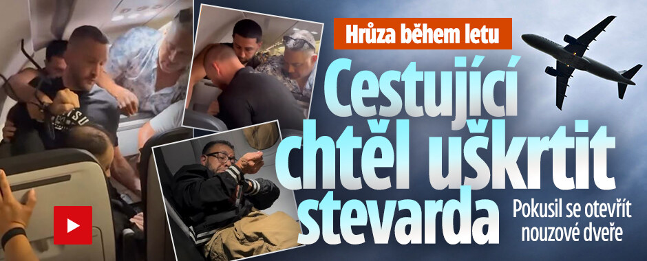 Hrůza během letu: Cestující chtěl uškrtit stevarda! Snažil se otevřít nouzové dveře