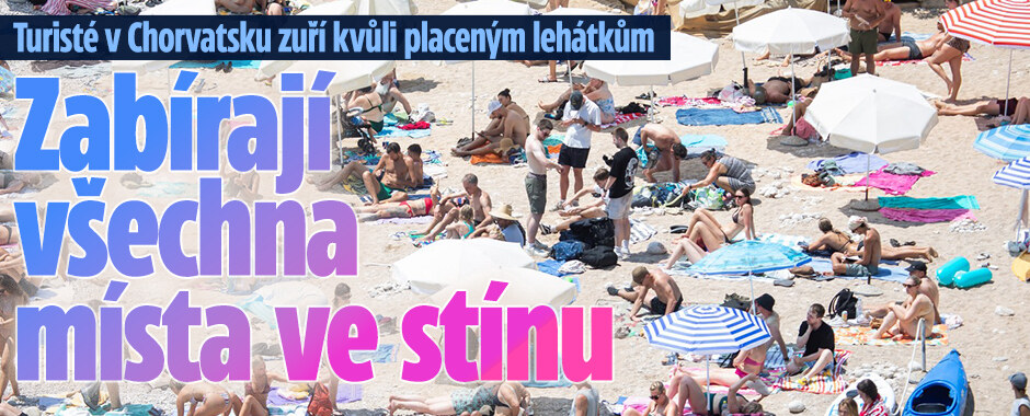 Turisté v Chorvatsku zuří kvůli placeným lehátkům: Zabírají všechna místa ve stínu