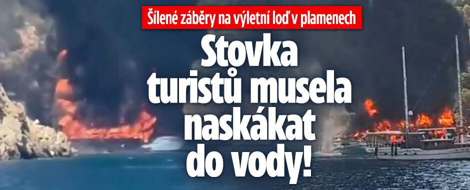 Šílené záběry na výletní loď v plamenech: Stovka turistů musela naskákat do vody!