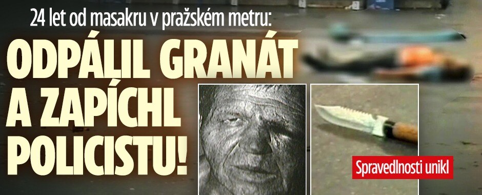 24 let od šíleného atentátu v pražském metru: Muž odpálil granát a zavraždil policistu. Spravedlnosti unikl