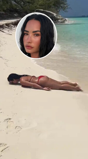 Vyplavilo ji moře? Demi Lovato zabořená v bahamském písku 